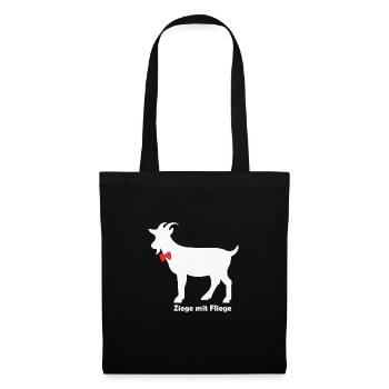 Ziege mit Fliege Tiere GOAT Lustig SPruch Shirt - Stoffbeutel - Schwarz - Vorne