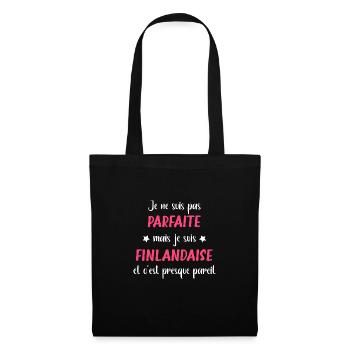 Je ne suis pas parfaite mais Finlandaise - Sac en tissu - noir - Devant