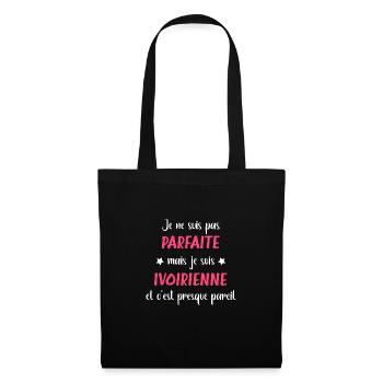 Je ne suis pas parfaite mais Ivoirienne - Sac en tissu - noir - Devant