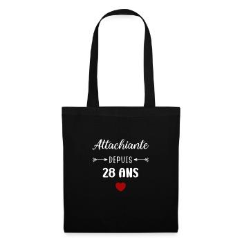 Attachiante depuis 28 ans - Sac en tissu - noir - Devant