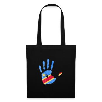 Main du drapeau du Congo - Stand with Congo - Sac en tissu - noir - Devant