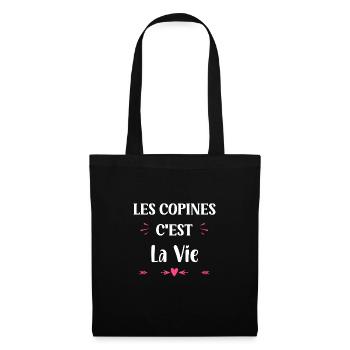les copines c'est la vie - Sac en tissu - noir - Devant
