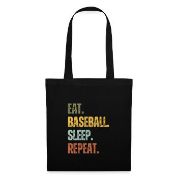 EAT BASEBALL SLEEP REPEAT - Stoffbeutel - Schwarz - Vorne