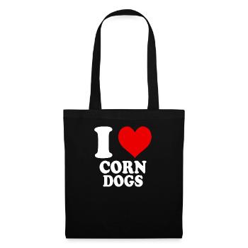 J’aime les chiens de maïs coeur drôle spirituel - Sac en tissu - noir - Devant