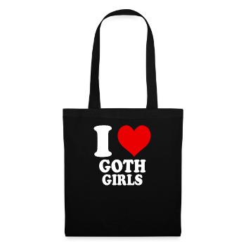 J’aime les filles gothiques coeur drôle spirituel - Sac en tissu - noir - Devant
