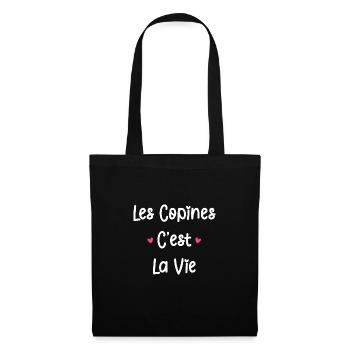 Les copines c'est la vie - Sac en tissu - noir - Devant