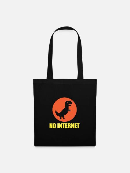 No Internet Dinosaurier - Stoffbeutel - Schwarz