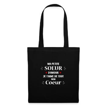 Ma petite sœur d'amour je t'aime - Sac en tissu - noir - Devant