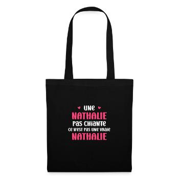 nathalie chiante ce n'est pas un vraie nathalie - Sac en tissu - noir - Devant