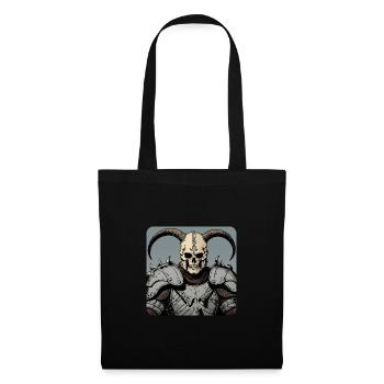 Viking warrior with skull mask and horns - Tote Bag - black - Front