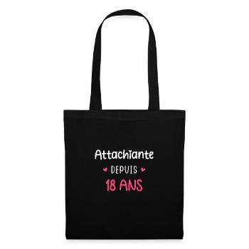 Attachiante depuis 18 ans - Sac en tissu - noir - Devant