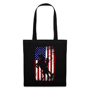 Cheval de drapeau des États-Unis - Sac en tissu - noir - Devant