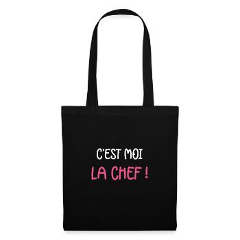 C'est moi la chef - Sac en tissu - noir - Devant