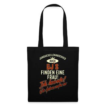 JGA BRAEUTIGAM - DJ - Version Auch rot Retro - - Stoffbeutel - Schwarz - Vorne