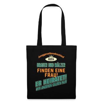 JGA Team - Brauer und Mälzer - petrol strong - Stoffbeutel - Schwarz - Vorne