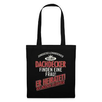 JGA Team - Dachdecker - US clean Style red grey - - Stoffbeutel - Schwarz - Vorne
