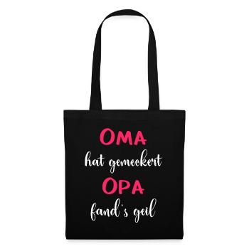Oma & Opa pink - Stoffbeutel - Schwarz - Vorne