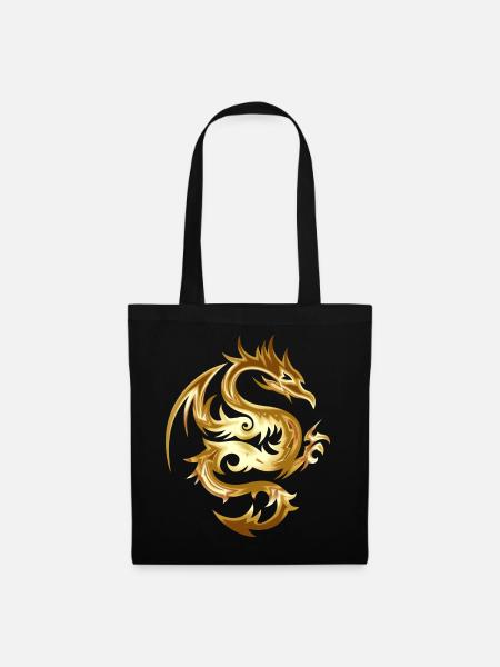 Drachen - Stoffbeutel - Schwarz