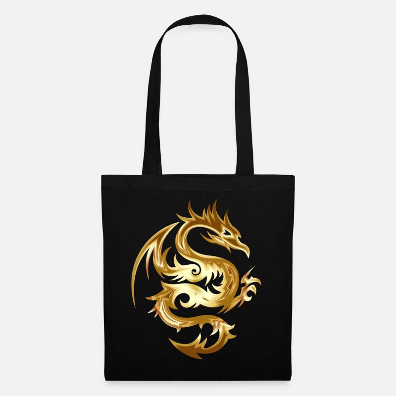 Drachen - Stoffbeutel - Schwarz