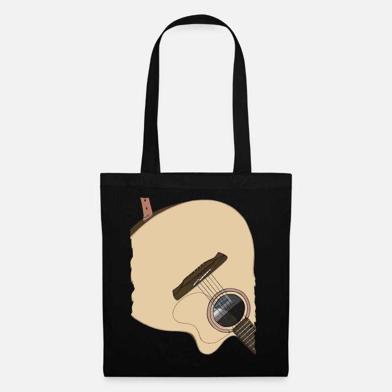 Guitare sur le dos - Sac en tissu - noir