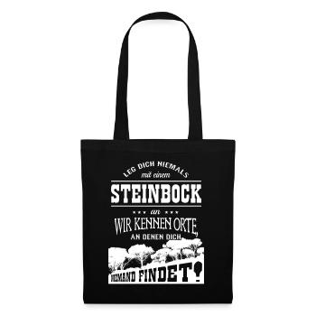 Steinbock - Stoffbeutel - Schwarz - Vorne