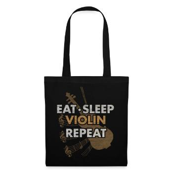 Mangez sommeil violon répéter violon violon cadeau - Sac en tissu - noir - Devant