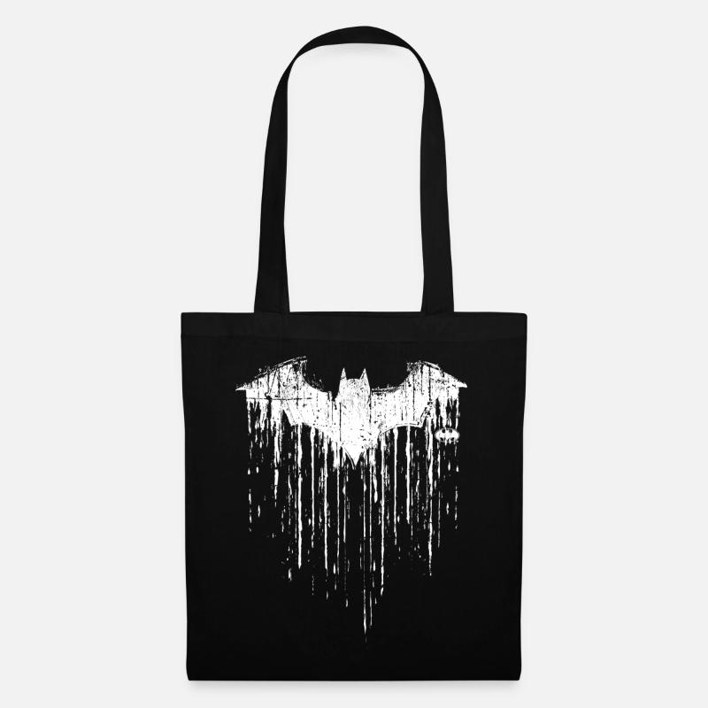 Batman Logo White Milk Glass - Tote Bag - black