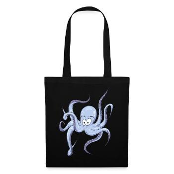 Cadeau de mer drôle de pieuvre poulpe - Sac en tissu - noir - Devant