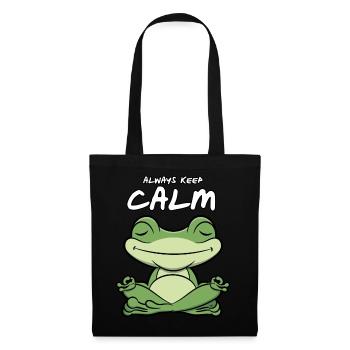 toujours garder le calme chemise de yoga grenouille namste chemise - Sac en tissu - noir - Devant