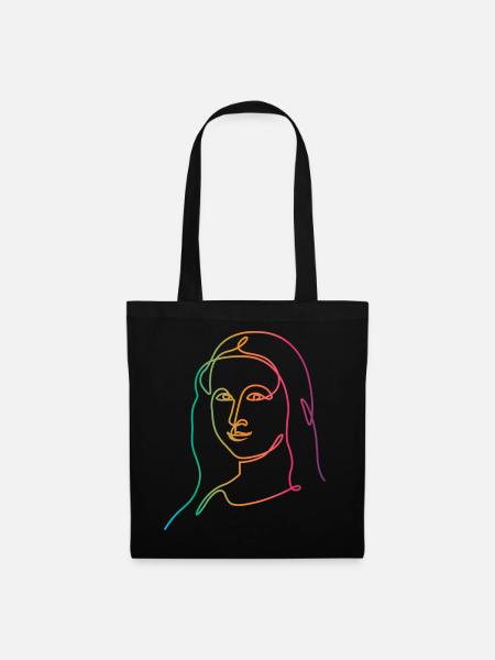 Leonardo's Mona Lisa in colors - Tote Bag - black