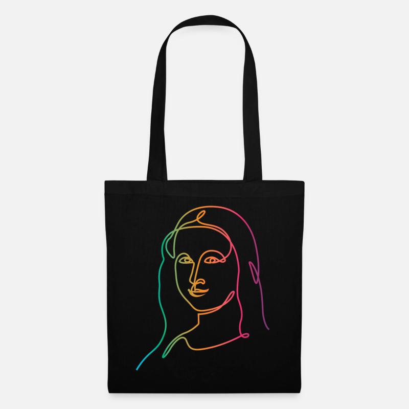 Leonardo's Mona Lisa in colors - Tote Bag - black