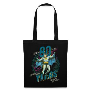 Batman 80 Jahre Vintage Retro - Stoffbeutel - Schwarz - Vorne