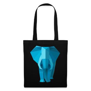 Elefant - Stoffbeutel - Schwarz - Vorne