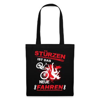stürzen, fahrrad, Mountainbiker Sturz MTB downhill - Stoffbeutel - Schwarz - Vorne