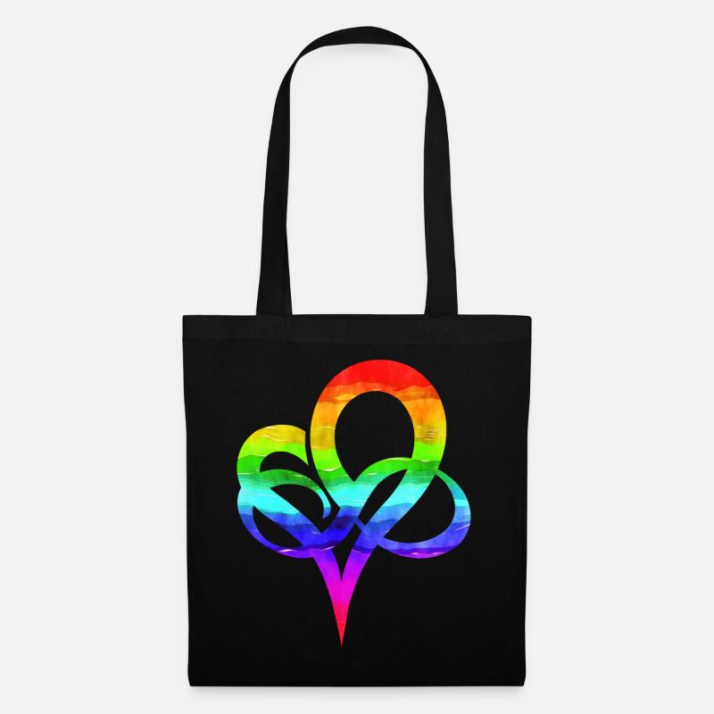 Polyamorie Herz Symbol Farbverlauf LGBTQ - Stoffbeutel - Schwarz