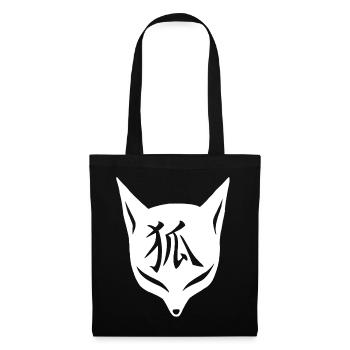 Weißer Manga Fuchs - Stoffbeutel - Schwarz - Vorne
