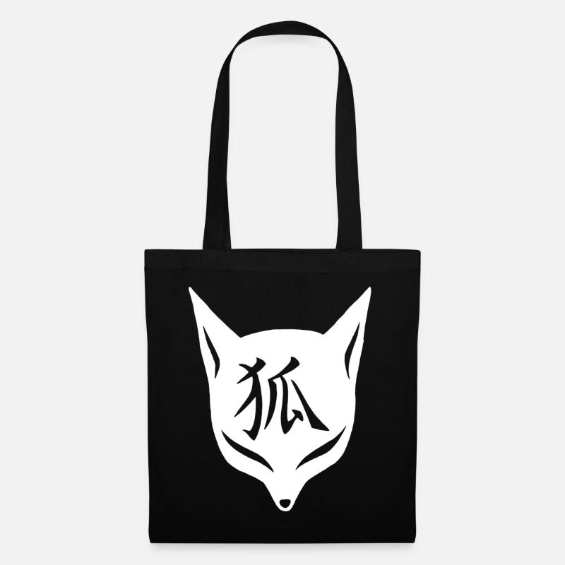 Fox manga white - Tote Bag - black
