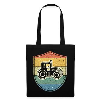 Tractor for Farmers & Farmers - Vintage Emblem - Tote Bag - black - Front
