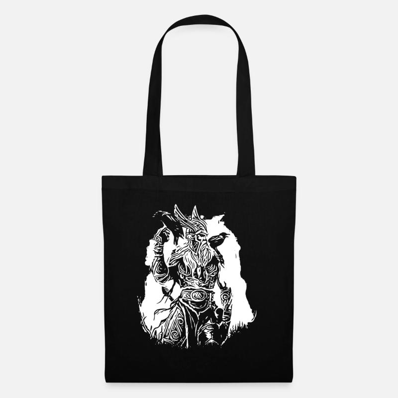 Vikings avec corbeaux - Sac en tissu - noir