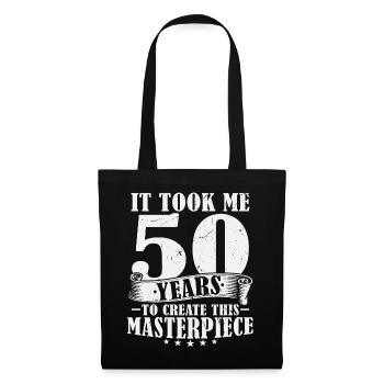 50 Jahre Geburtstagsspruch 50 Geburtstag Geschenk - Stoffbeutel - Schwarz - Vorne