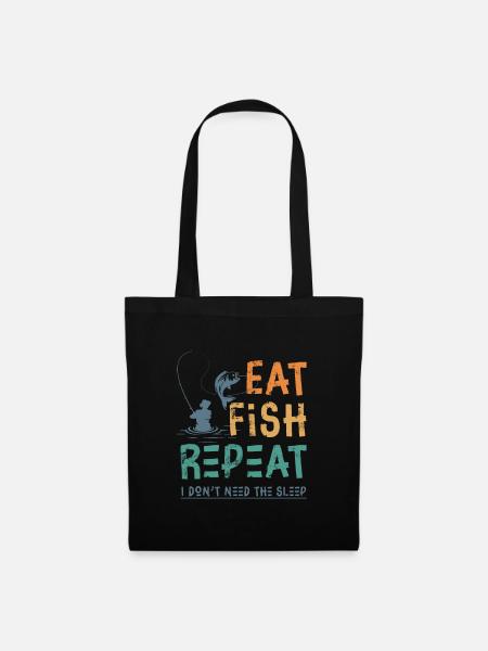 Eat Fish Repeat: I Don’t Need Sleep - Tote Bag - black