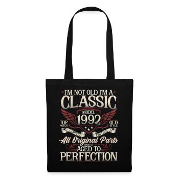 1992 Anniversaire Vintage Vintage Cadeau - Sac en tissu - noir - Devant