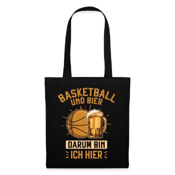 Basketball und Bier Lustig Basketballer B-Ball - Stoffbeutel - Schwarz - Vorne