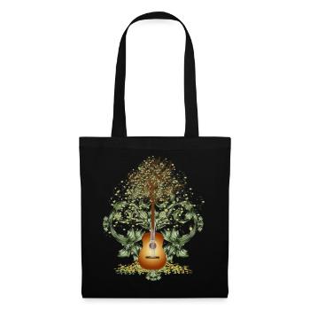 fascinant motif de guitare surréaliste avec arbre - Sac en tissu - noir - Devant