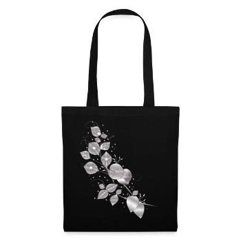 noble leaf tendrils in metallic silver look - Tote Bag - black - Front
