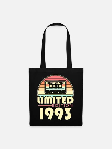 1993 Jahrgang Geburtstag Vintage Retro Geschenk - Stoffbeutel - Schwarz