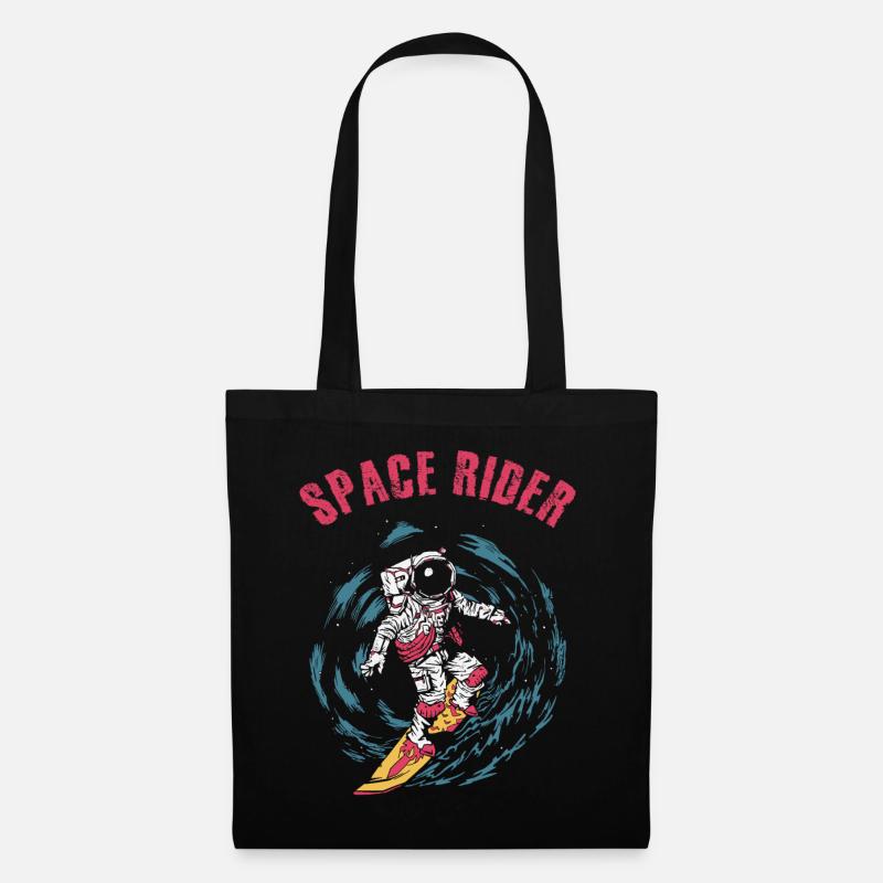 Surfender Astronaut Space Rider Surfer - Stoffbeutel - Schwarz