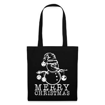 merry christmas Symbol xmas icon Logo Weihnachten - Stoffbeutel - Schwarz - Vorne