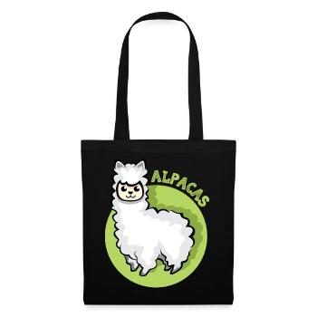 alpaca lama symbol comic cartoon süß Alpaka icon - Stoffbeutel - Schwarz - Vorne
