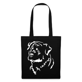 Rottweiler Kopf "Black Edition" - Stoffbeutel - Schwarz - Vorne